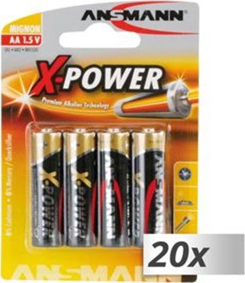 Picture of 20x4 Ansmann Alkaline Mignon AA LR 6 X-Power