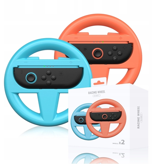 Изображение 2x Kierownica Uchwyt Nintendo Switch 2 / Nsw2 Niebieski Czerwony Mario Kart / Jys-ns2261