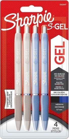 Picture of 2x2 Sharpie S-Gel Frost Blue + Pearl White 0,7 mm blue + black