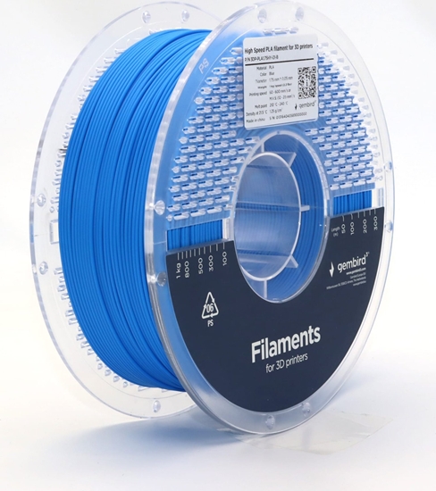Изображение 3D Drukas Elementi Gembird High Speed 1.75 mm 1 Kg PLA Blue