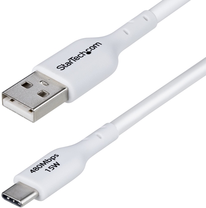Attēls no Kabel USB StarTech 3m USB-A na USB-C kabel 3A szybkie adowanie USB 2.0 przesy danych biay