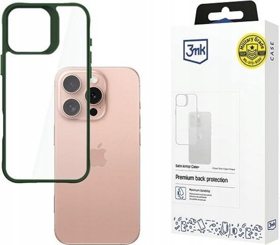 Picture of 3MK Apple iPhone 16 Pro - 3mk Satin Armor Case+ Green