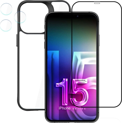 Attēls no 3MK Etui +szko ekran +obiektyw do iPhone 15 Pro Max Zestaw 3mk Comfort Set 4in1 case lens hartowane