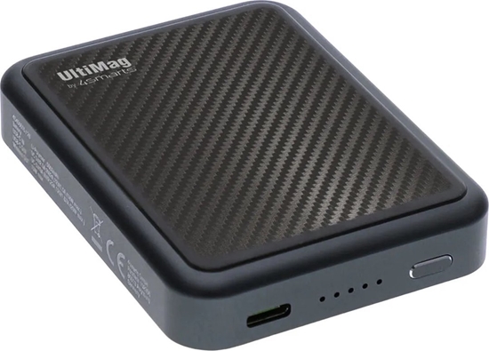 Picture of 4smarts 4smarts UltiMag, 5000 mAh, Lithium Polymer (LiPo), Adaptive Fast Charging, Quick Charge 3.0, Wireless charging, Carbon