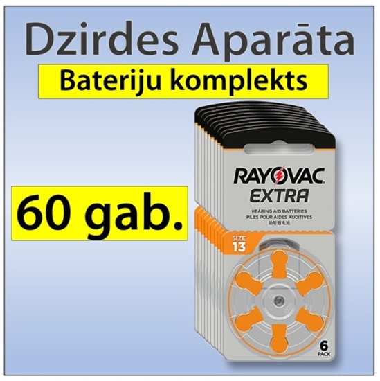 Picture of 60 gab.  Ekonomiskais Komplekts Dzirdes aparāta baterijas | Izmērs 13 | Extra Advanced Zn-Air PR48
