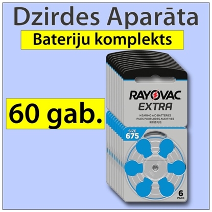 Picture of 60 gab.  Ekonomiskais Komplekts Dzirdes aparāta baterijas | Izmērs 675 | Special Zn-Air | PR44