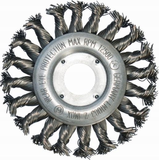 Picture of Abraboro Szczotka tarczowa 115 mm/22,2 - drut splatany 0,5 mm INOX