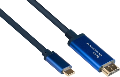 Изображение Adapter AV Alcasa Alcasa 4520-CSF015B adapter kablowy 1,5 m USB Type-C HDMI Typu A (Standard) Niebieski