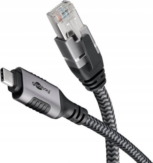 Picture of Adapter AV Goobay Goobay 70697 zmieniacz pci / kabli USB C RJ-45 Czarny, Srebrny