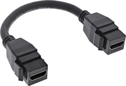 Picture of Adapter AV InLine InLine® HDMI 2x Keystone cable 4K/60Hz, HDMI A female/female, black, 0.2m