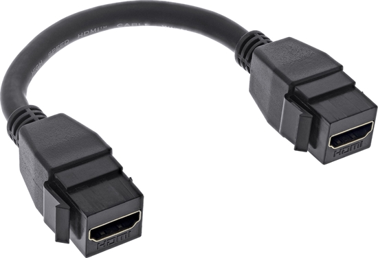 Picture of Adapter AV InLine InLine® HDMI 2x Keystone cable 4K/60Hz, HDMI A female/female, black, 0.2m