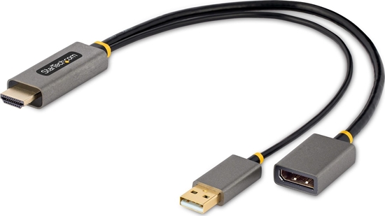 Picture of Adapter AV StarTech HDMI - DisplayPort + USB-A srebrny (128-HDMI-DISPLAYPORT)