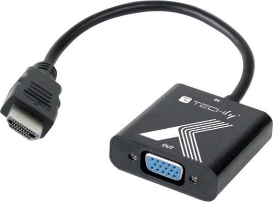 Picture of Adapter AV Techly HDMI - D-Sub (VGA) czarny (IDATA HDMI-VGA2P)