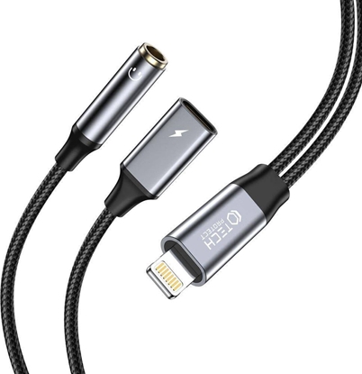 Attēls no Adapter AV Tech-Protect Kabel Tech-Protect UltraBoost Lightning (mski) / mini jack 3.5mm (eski) - Lightning (eski) - czarny