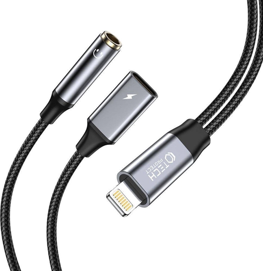 Picture of Adapter AV Tech-Protect Kabel Tech-Protect UltraBoost Lightning (mski) / mini jack 3.5mm (eski) - Lightning (eski) - czarny