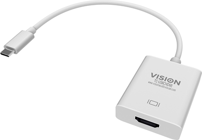 Picture of Adapter AV Vision VISION Professional installationstauglicher Adapter USB-C zu HDMI - 30 JAHRE GARANTIE - Lasst sich an USB-C anschliessen und hat eine normal grosse HDMI-Buchse - Maximale Auflosung 4K bei 30 Hz - USB-C 3.1 (M) zu HDMI (F) - Treiber in de