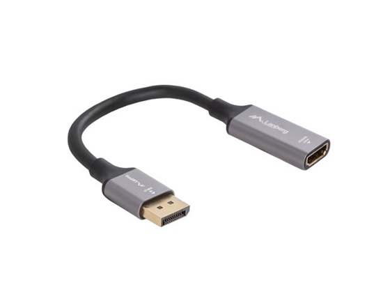 Picture of Adapter Displayport(M)- HDMI(F)4K na kablu 20cm srebrny