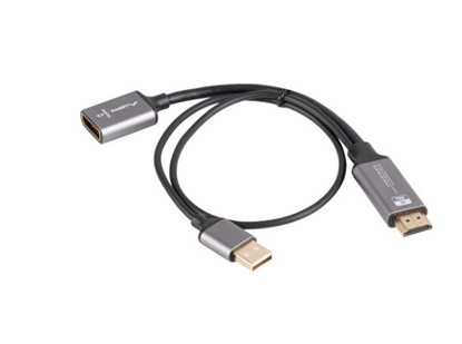 Picture of Adapter HDMI(M)-Displayport(F)4K na kablu 20cm srebrny