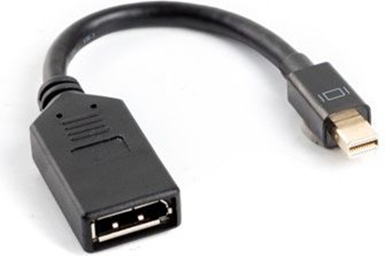 Picture of Adapter mini Displayport (M) -> DisplayPort (F) na kablu 10cm    czarny 