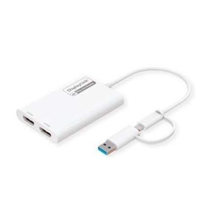 Picture of Roline USB Type A/C Adapter, 2x HDMI, with DisplayLink, 4K60