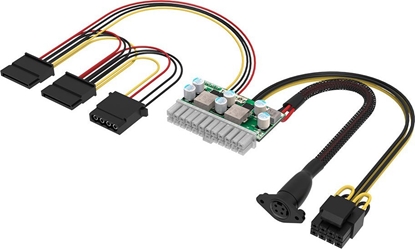 Attēls no Adapter USB Akasa AKASA adaptér AK-PE200-01, 200W DC-to-DC ATX, 4-pin DIN