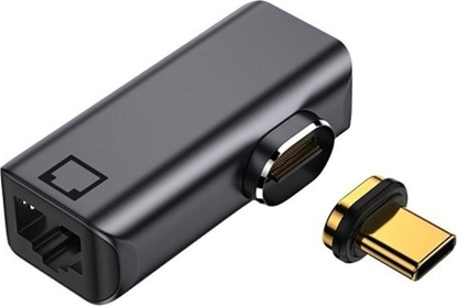 Attēls no Adapter USB Extra Digital Magnetinis adapteris USB Type-C - RJ-45, 100/1000Mb