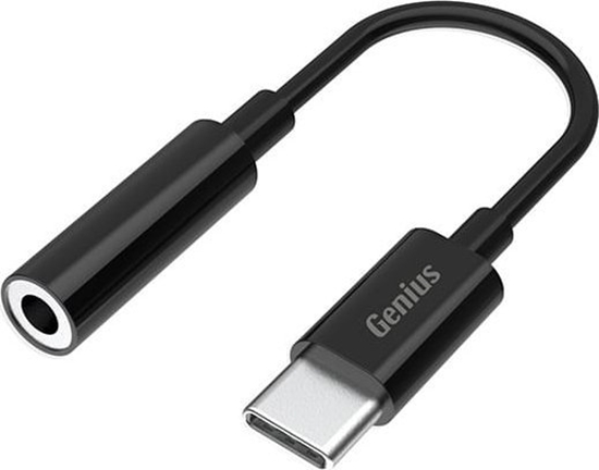 Picture of Adapter USB Genius USB/Audio USB C (M) - Jack (3,5mm) F, stereo, czarna, Genius ACC-C100