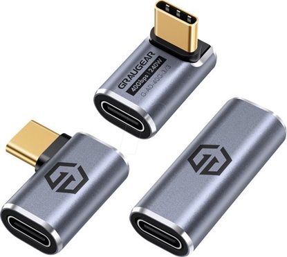 Изображение Adapter USB Graugear GRAUGEAR 40Gbps USB-C Adapter Aluminium 3er Pack