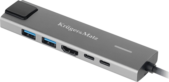 Picture of Adapter USB Kruger&Matz Adapter (HUB) USB typu C na HDMI/2x USB3.0/2x USB typu C/RJ45