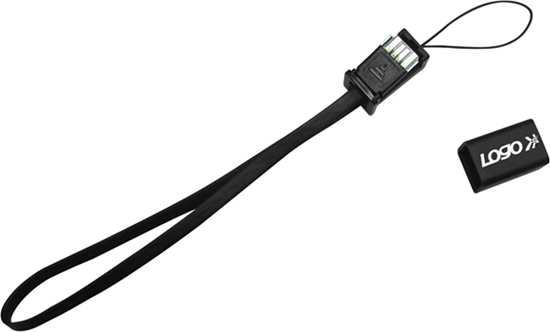 Picture of Adapter USB Logo Logo USB kabel (2.0), USB A M - microUSB (M), 0.3m, czarny, blistr