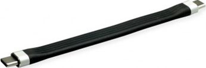 Изображение USB 3.2 Gen 2 kabelis Silicone , PD, 20V3A, with Emark, C-C, M/M, black, 11 cm, Roline