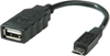 Picture of Roline USB 2.0 Cable, A - Micro B, F/M, OTG, 0.15 m