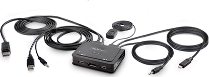 Attēls no Adapter USB StarTech Cable StarTech KVM 2-Port USB A+C DP Switch 4K