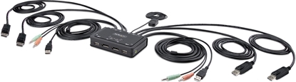 Attēls no Adapter USB StarTech KVM StarTech 2-Port DP Switch 4K USB + Audio