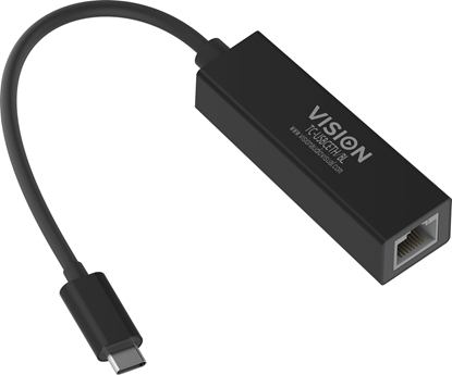 Picture of Adapter USB Vision VISION Professional installationstauglicher Adapter USB-C zu RJ45-Gigabit-Ethernet-Netzwerk - 30 JAHRE GARANTIE - unterstutzt 10/100/1000 Mbit/s automatische Erkennung und Auto-MDIX (automatische Erkennung von 1:1- und Crossover-Netzwer