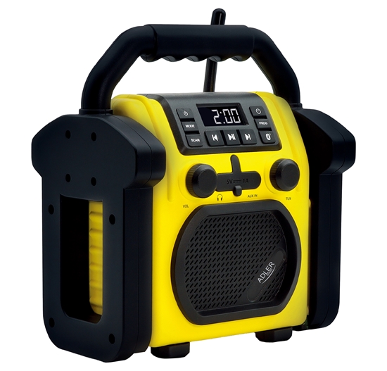Изображение Adler | Construction radio with Bluetooth | AD 1911 | AUX in | Black/Yellow