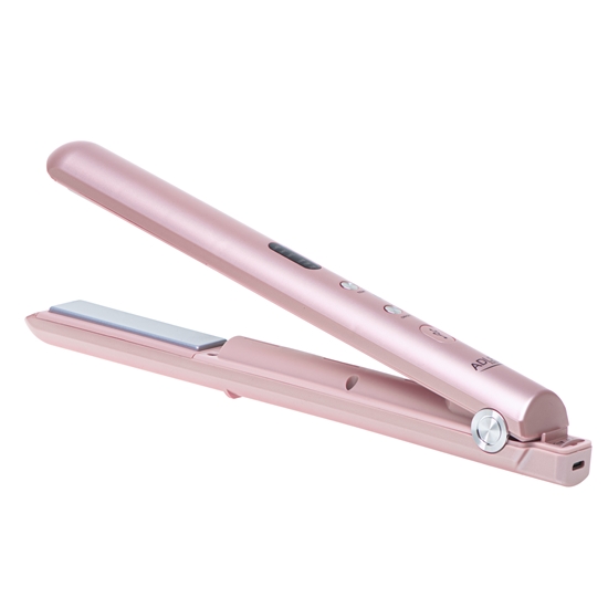 Изображение Adler Cordless Hair Straightener | AD 2327 | Ceramic heating system | Display LED | Temperature (min) 160 °C | Temperature (max) 220 °C | Pink