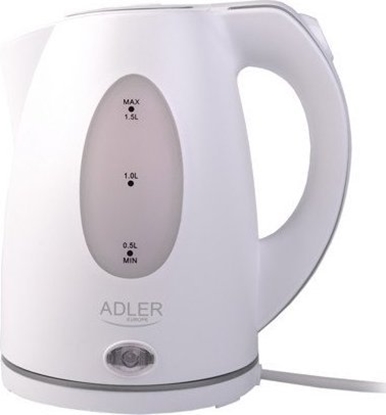 Изображение Adler | Kettle | AD 1207 | Standard | 2000 W | 1.5 L | Plastic | 360° rotational base | White