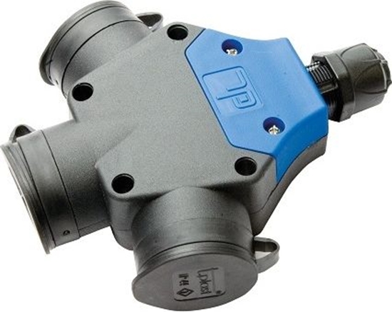 Picture of AEP Gniazdo przenone AEP potrójne jednofazowe gumowe z zatyczk 16A 230V IP44 czarne (9002265)