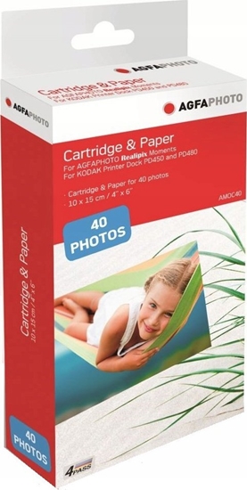 Picture of AgfaPhoto Papier do drukarki AGFAPHOTO 10x15 / 40 szt. / AMOC40
