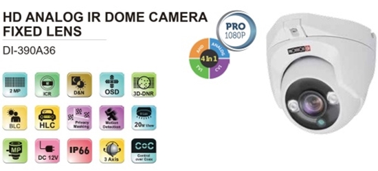 Picture of AHD/Turbo HD/TVI/CVI Kamera 2 MP 3.6mm IR 15m 12v | Provision