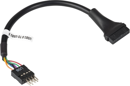 Изображение Akyga USB 19 pin - USB 9 pin, 0.2m, Czarny (AK-CA-75)
