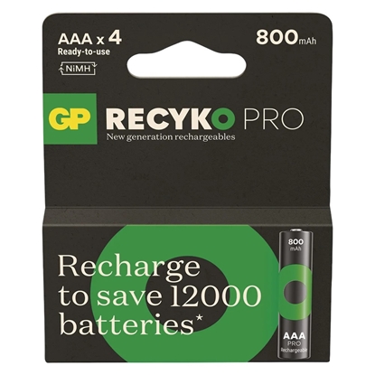 Picture of Akumulatorki R03/AAA Ni-MH 800mAh blister 4szt. GP RECYKO PRO