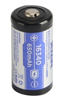 Изображение Akumulators 16340 XTAR lādējams CR123 3.7V litija Max 850 mAh iep. 1 gb.