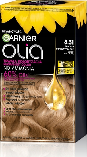 Picture of Alkotest GARNIER_Olia farba do wosów 8.31 Golden Ashy Blonde