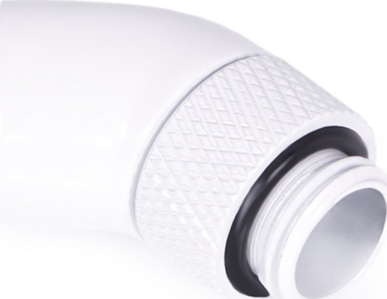 Picture of Alphacool Alphacool icicle angle adapter 45 rotatable G1/4 male to G1/4 female - white, connections (white)