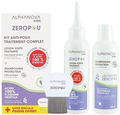 Picture of Alphanova Kompleksowy zestaw przeciw Wszawicy 3 w 1 z Grzebieniem, Balsam i Szampon Zeropou