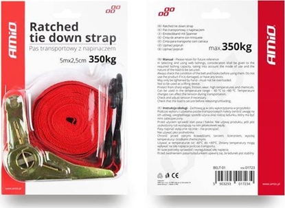Attēls no AMiO Pas transportowy z napinaczem 350kg 5m BELT-01