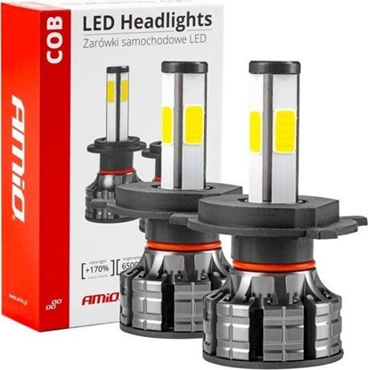 Picture of AMiO arówki samochodowe led cob 4side amio h4