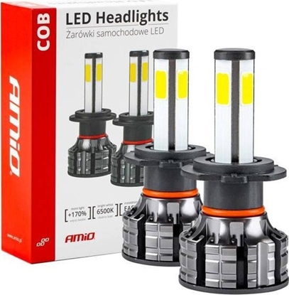 Picture of AMiO arówki samochodowe led cob 4side amio h7